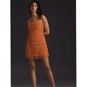 Let Me Be Fringed Tube Mini Dress